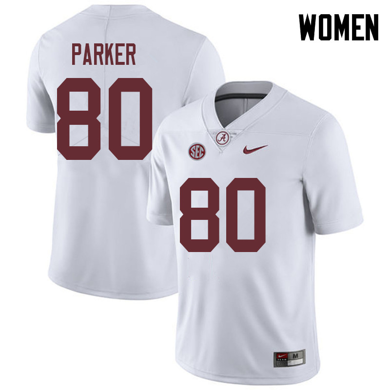 Alabama Crimson Tide Women's Michael Parker #80 White NCAA Nike Authentic Stitched 2018 College Football Jersey ID16J58BC